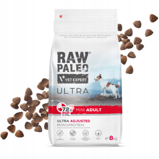 RAW PALEO ULTRA BEEF ADULT MINI s hovädzím mäsom pre malých dospelých psov 8 kg